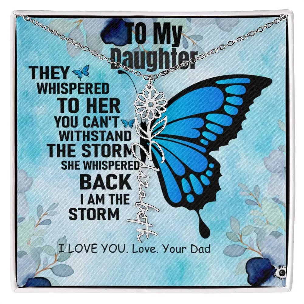 To My Daughter | I Love You - Birth Necklace I Necklace From Dad to Daughter