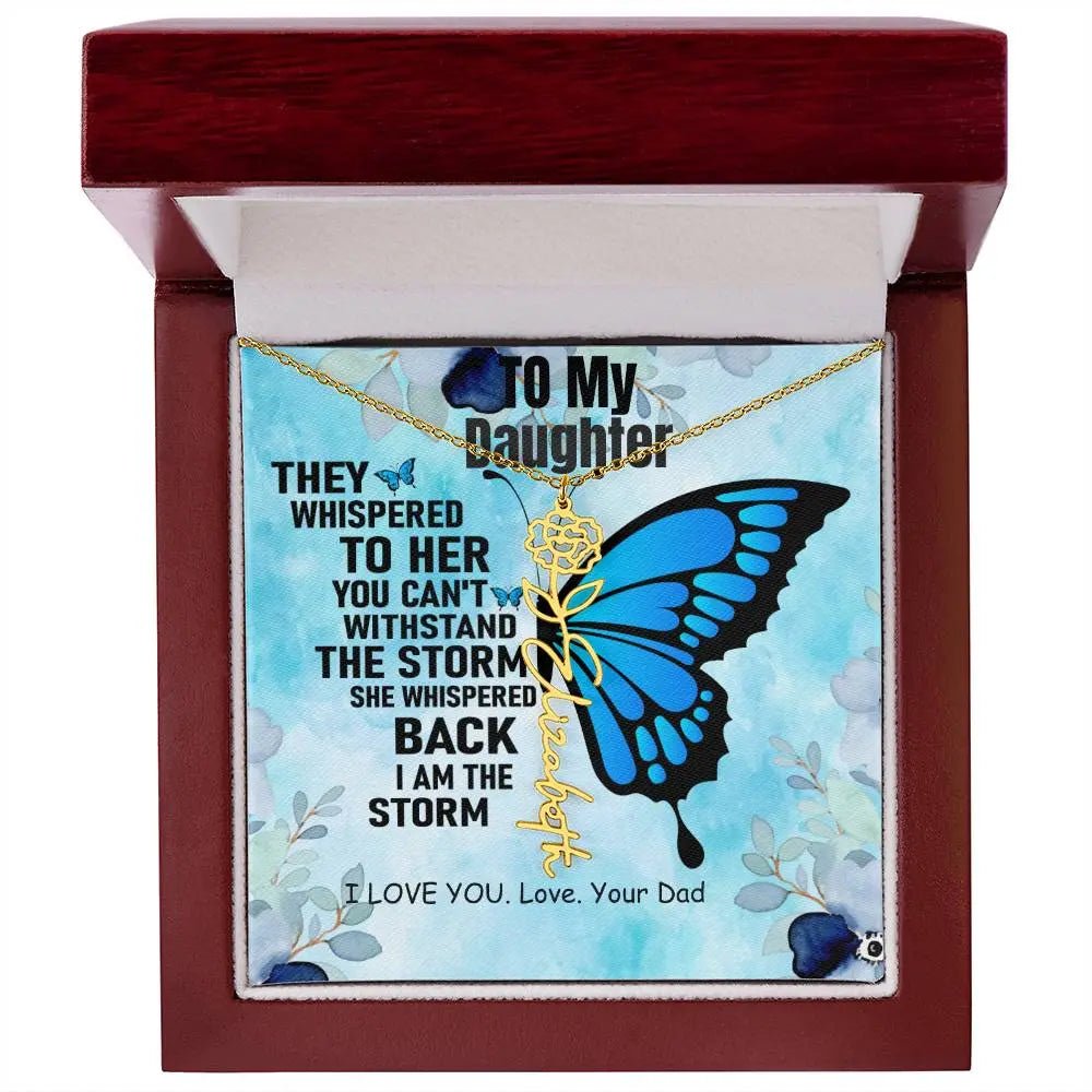 To My Daughter | I Love You - Birth Necklace I Necklace From Dad to Daughter