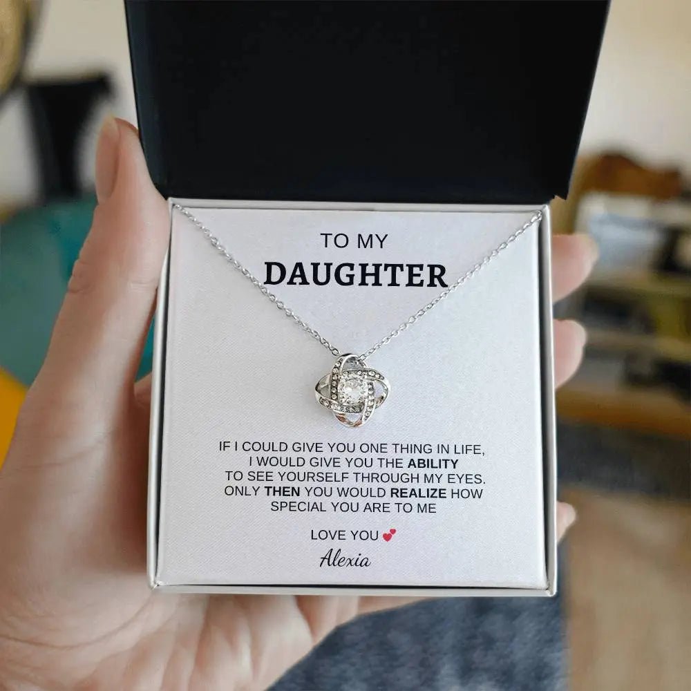 I Love You" Daughter Love Knot Necklace