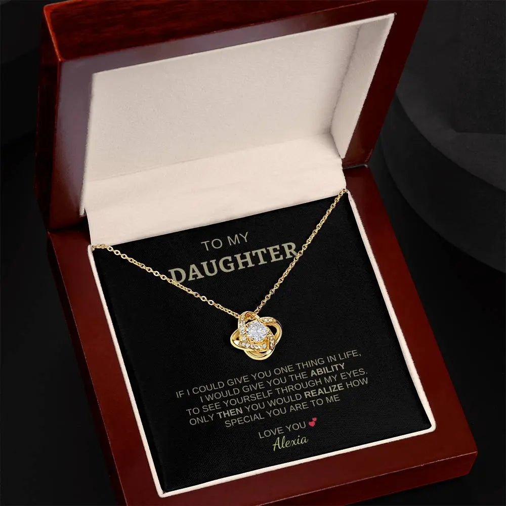 To My Daughter | I Love You - Love Knot Necklace