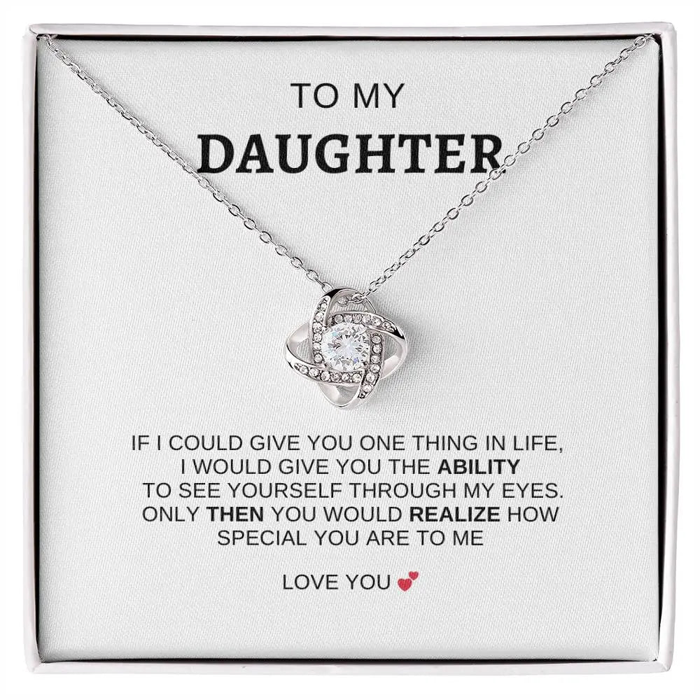 To My Daughter | I Love You - Love Knot Necklace