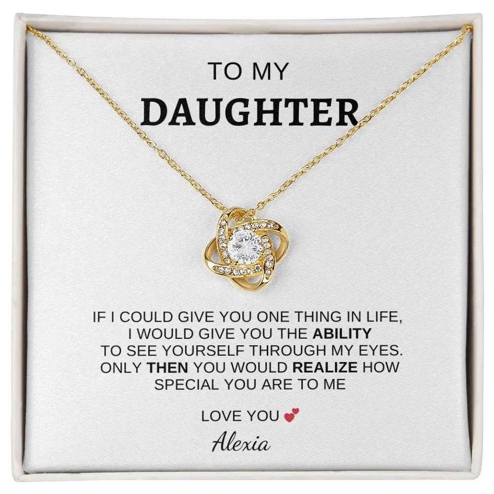 I Love You" Daughter Love Knot Necklace