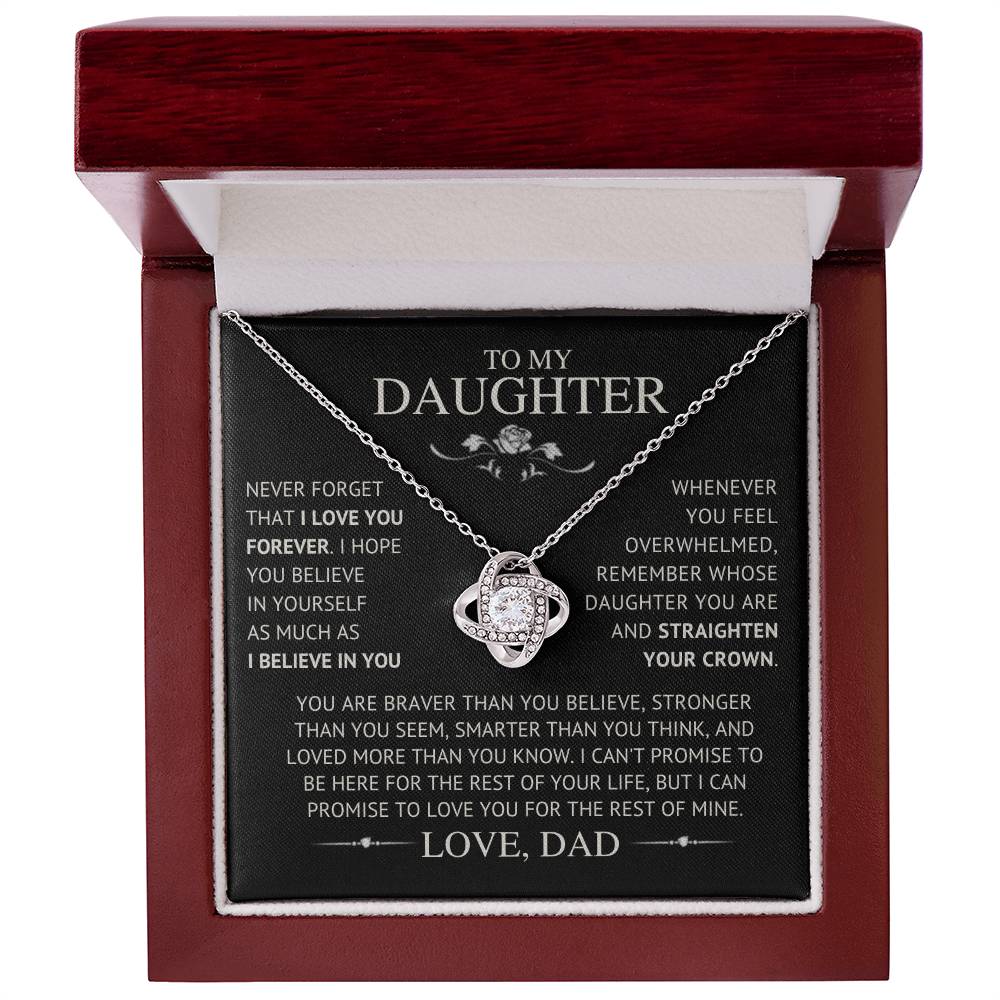 To My Daughter - Love Dad I Love Knot Necklace